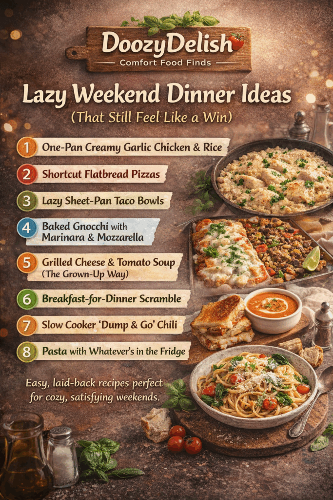 Weekend Dinner Features Lazy Weekend Dinner Ideas (That Still Feel Like a Win) - doozydoo